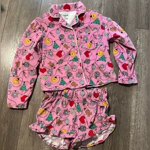 Kids art class Christmas shorts pajama set 8